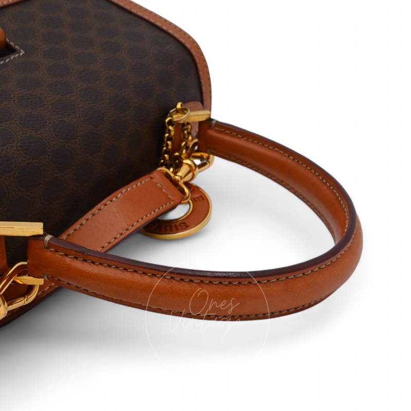 [Pre-owned] Celine Vintage Macadam Turn Lock Handbag-20