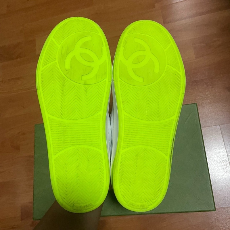 香奈兒正品Chanel休閒鞋 白色 粉綠色 37碼 98新-9