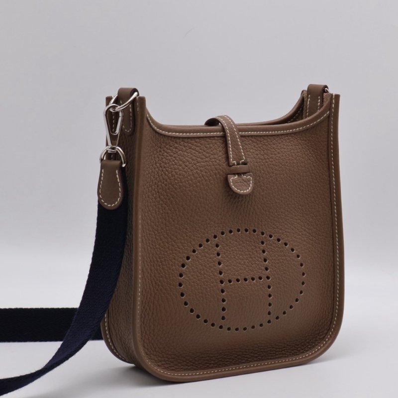 HERMES Mini evelyne - 灰銀配深藍背帶 U-0
