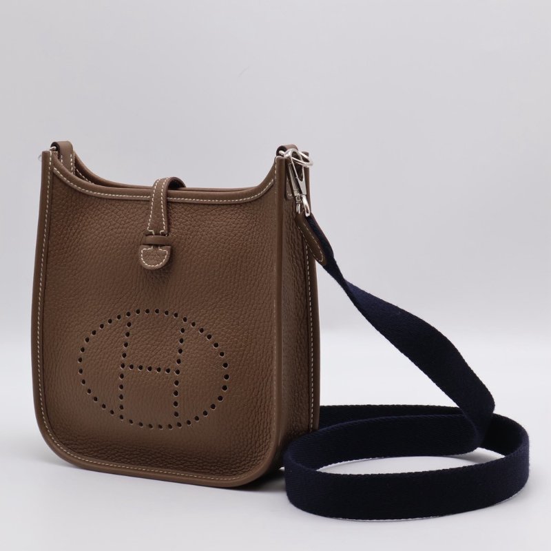 HERMES Mini evelyne - 灰銀配深藍背帶 U-9