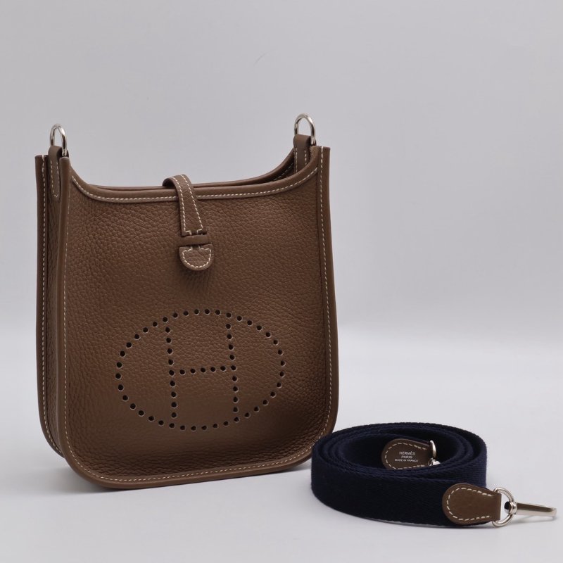 HERMES Mini evelyne - 灰銀配深藍背帶 U-10