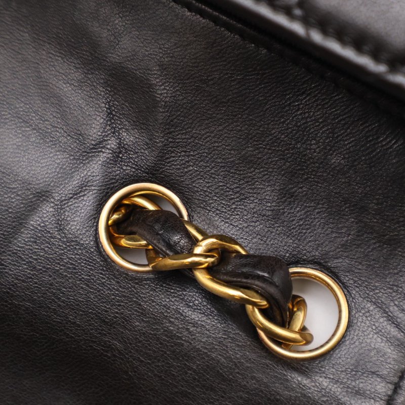 CHANEL 復古口蓋單肩包 - 黑金3開-5