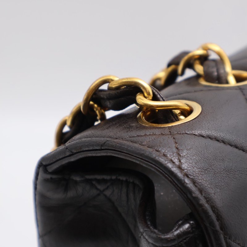 CHANEL 復古口蓋單肩包 - 黑金3開-6