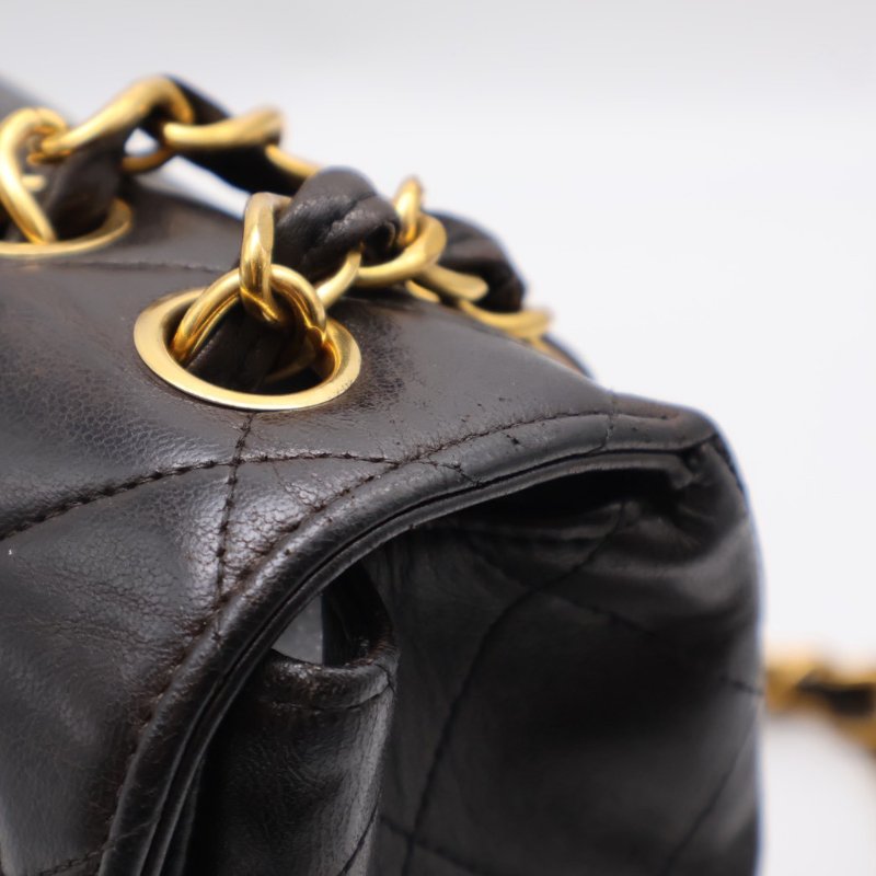 CHANEL 復古口蓋單肩包 - 黑金3開-7