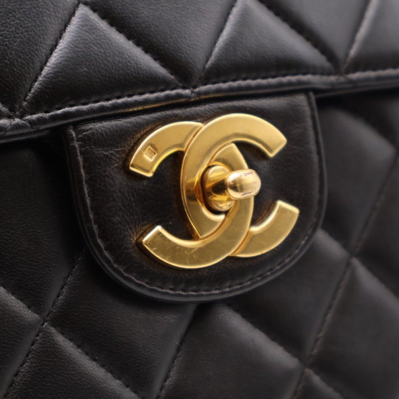 CHANEL 復古口蓋單肩包 - 黑金3開-13