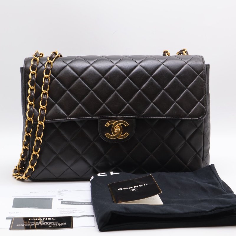 CHANEL 復古口蓋單肩包 - 黑金3開-19