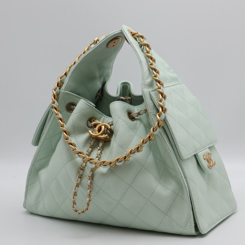 CHANEL 25 Hobo bag - 小號薄荷綠金-12