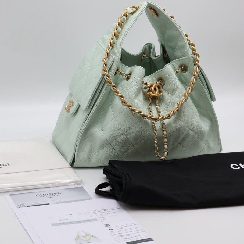CHANEL 25 Hobo bag - 小號薄荷綠金-13