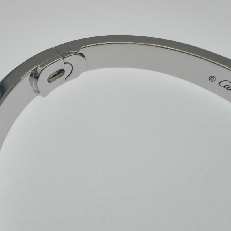 Cartier 卡地亞 love 18K白金 寬版滿天星鑽石手環 Size 17 Bracelet-8