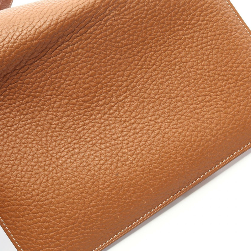 愛馬仕 Dogon GM 雙折皮夾 N Taurillon Clemence 金色二手女士 GHW-8