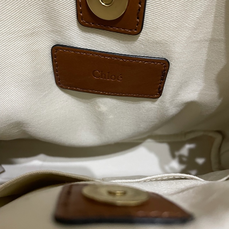 Chloe 經典品牌LOGO泰迪絨毛手提/肩背包(焦糖)-4