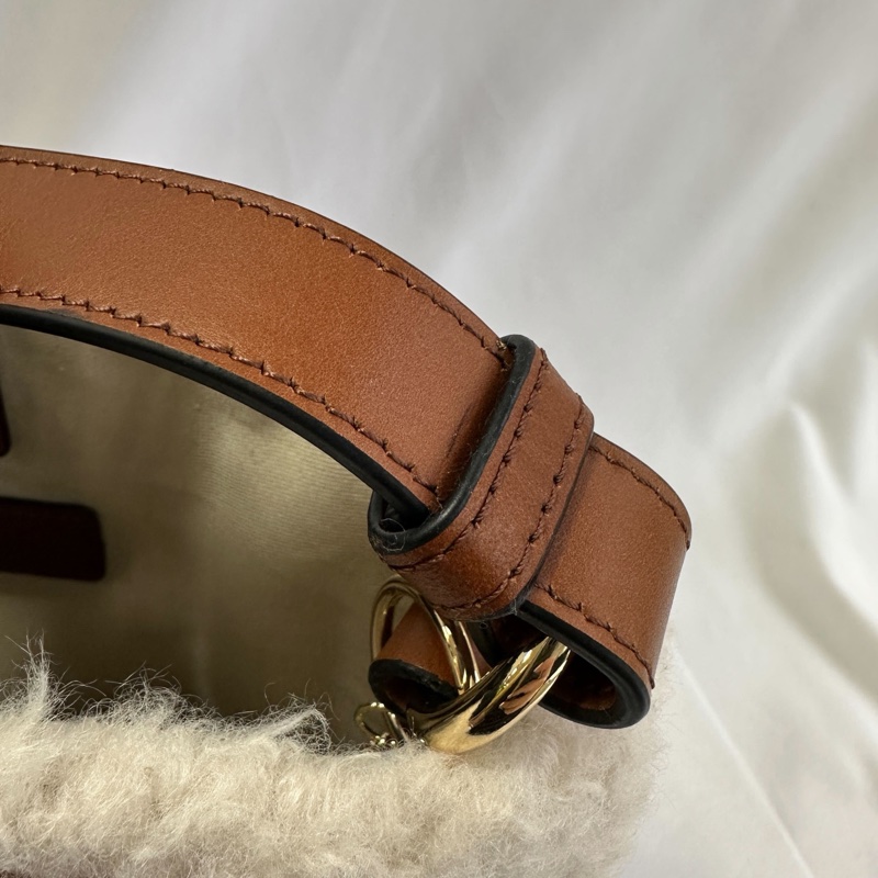 Chloe 經典品牌LOGO泰迪絨毛手提/肩背包(焦糖)-10