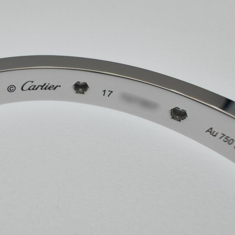 Cartier 卡地亞 love 18K白金 寬版全鑽石手環 Size 17 Bracelet-8