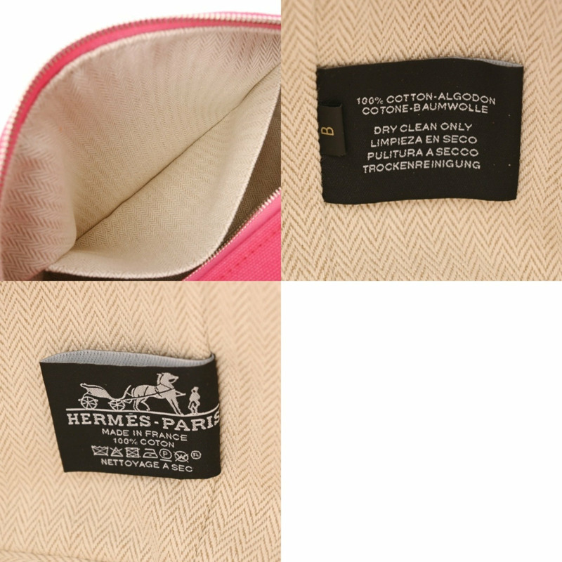 愛馬仕 (HERMES) Bride a 黑色 PM 芙蓉花小姐 100% 純棉手拿包,A 級,二手,Ginzo-10