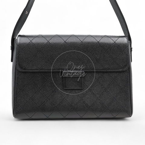 [Pre-owned] Chanel So Black Caviar Shoulder Bag