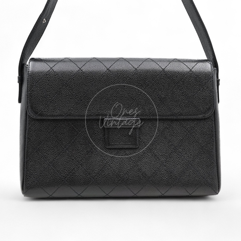 [Pre-owned] Chanel So Black Caviar Shoulder Bag-0