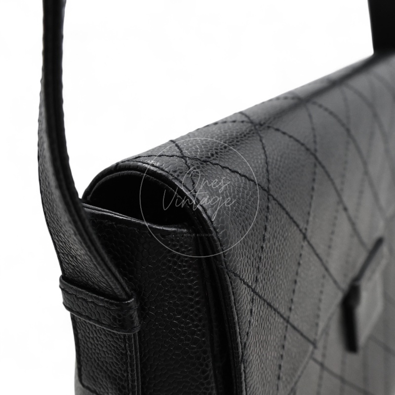 [Pre-owned] Chanel So Black Caviar Shoulder Bag-6
