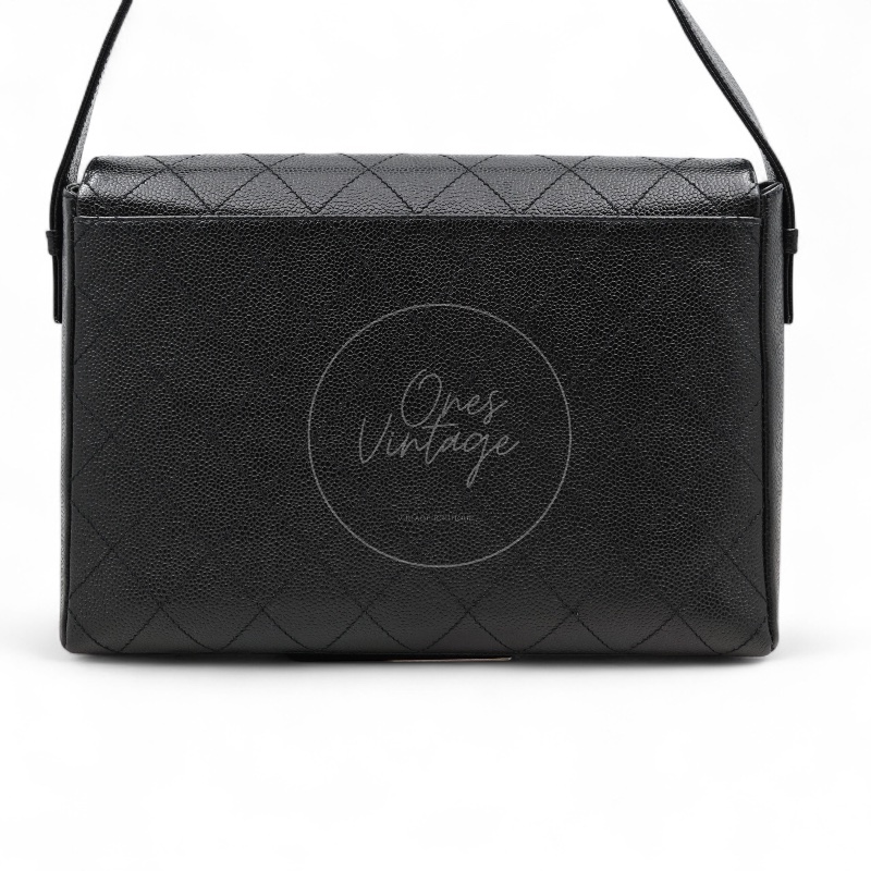 [Pre-owned] Chanel So Black Caviar Shoulder Bag-10