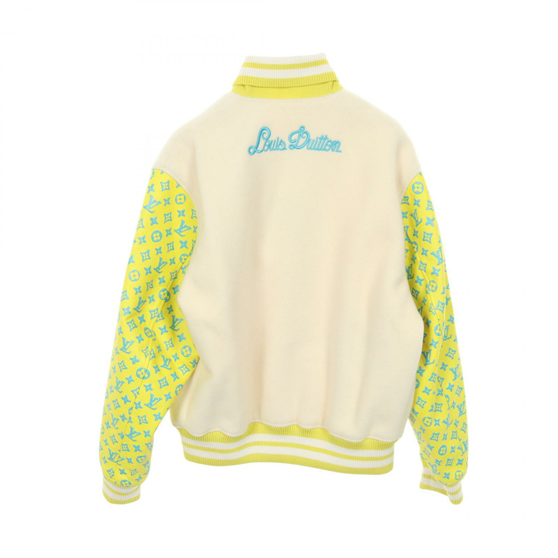 路易威登 Monogram Playground Varsity Blouson 外套 #50 羊毛 白色 二手 LV-1