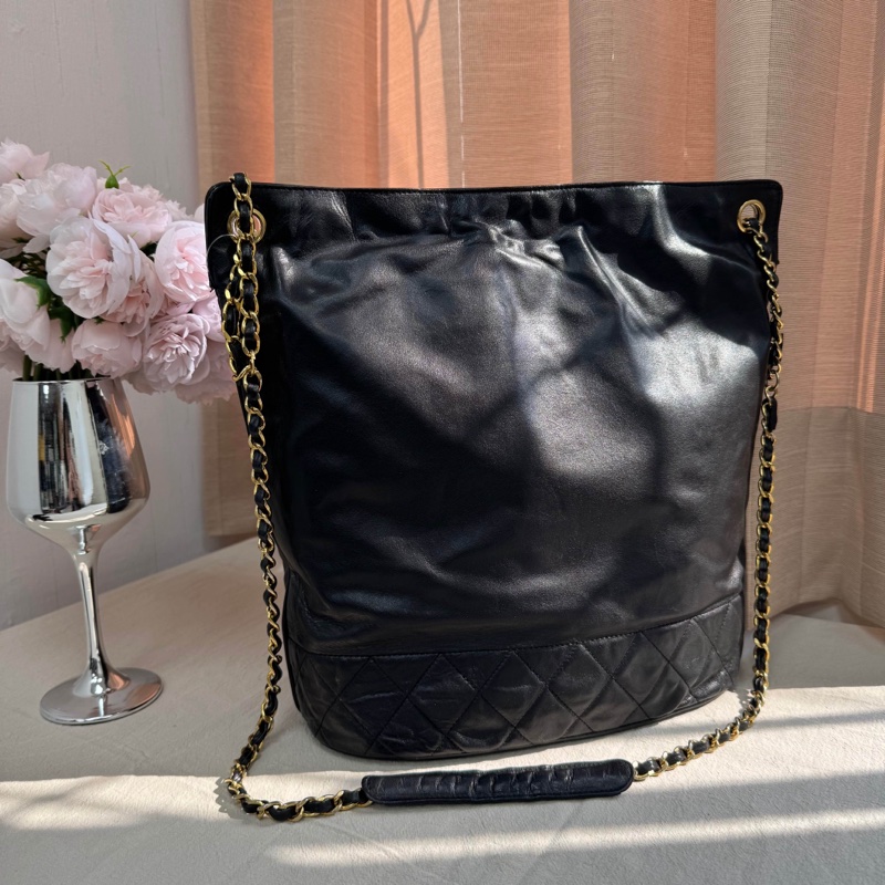 Chanel 小羊皮 鏈條包 vintage 中古 二手 容量大 現貨 出清特價-3