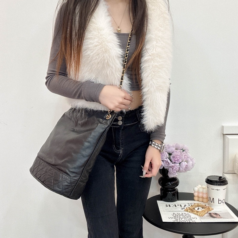 Chanel 小羊皮 鏈條包 vintage 中古 二手 容量大 現貨 出清特價-5