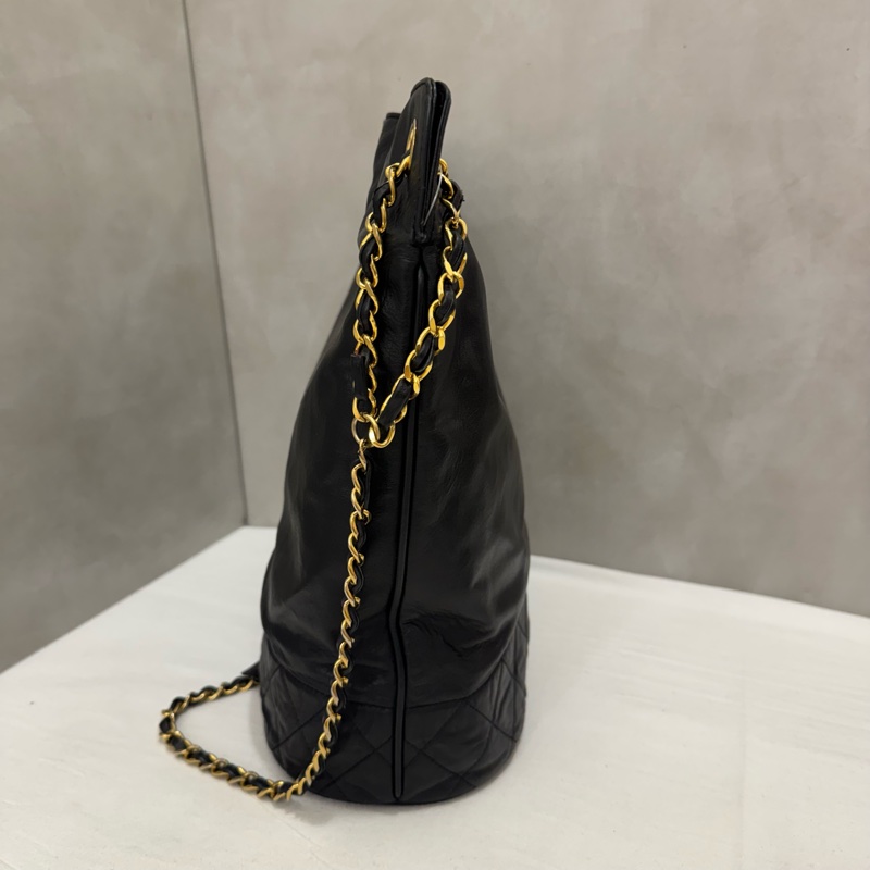 Chanel 小羊皮 鏈條包 vintage 中古 二手 容量大 現貨 出清特價-11