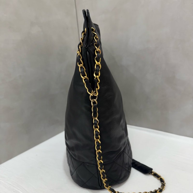 Chanel 小羊皮 鏈條包 vintage 中古 二手 容量大 現貨 出清特價-12