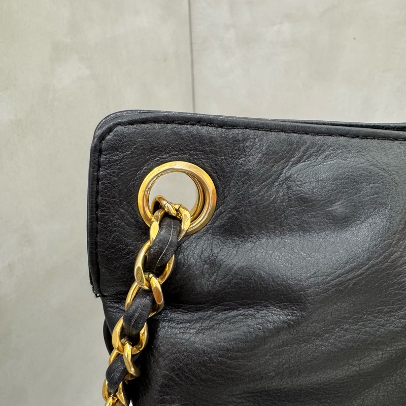 Chanel 小羊皮 鏈條包 vintage 中古 二手 容量大 現貨 出清特價-16