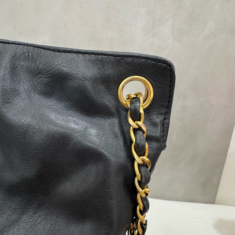 Chanel 小羊皮 鏈條包 vintage 中古 二手 容量大 現貨 出清特價-17