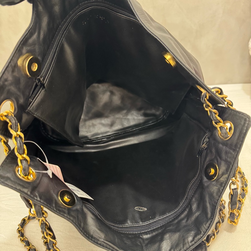 Chanel 小羊皮 鏈條包 vintage 中古 二手 容量大 現貨 出清特價-23