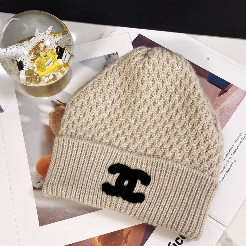 CHANEL 23B針織毛帽 - 米白-0