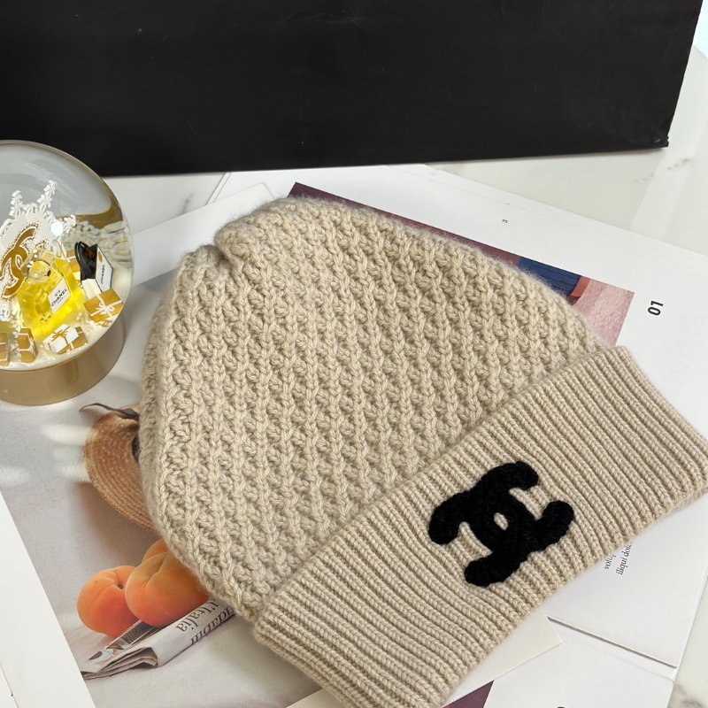 CHANEL 23B針織毛帽 - 米白-2