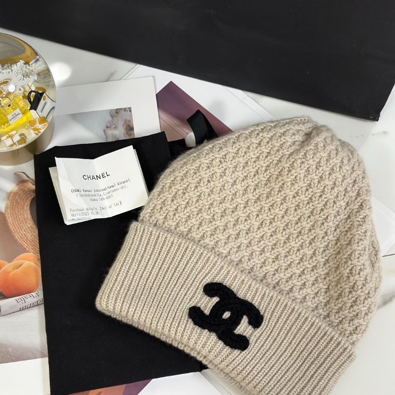 CHANEL 23B針織毛帽 - 米白-7