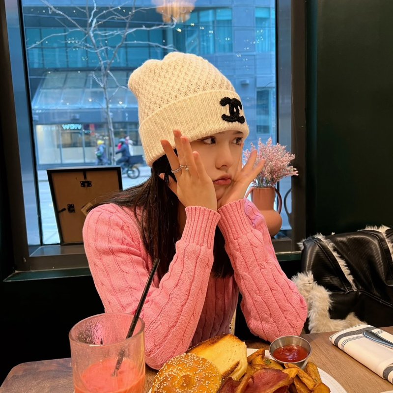 CHANEL 23B針織毛帽 - 米白-8