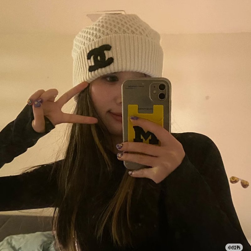 CHANEL 23B針織毛帽 - 米白-9