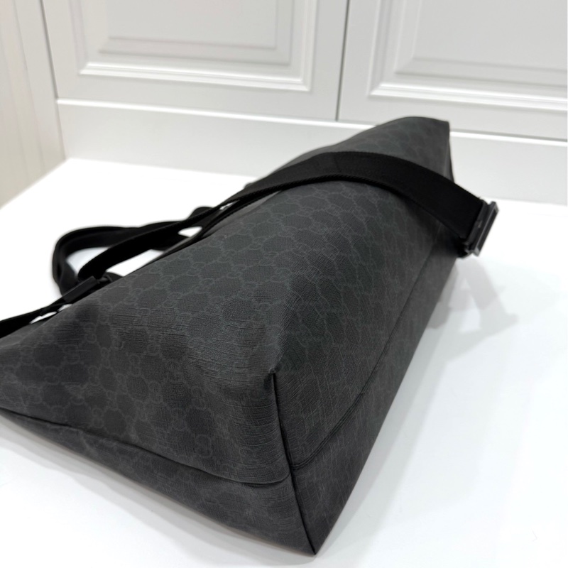 GUCCI pvc GG 壓紋 黑色 托特包 肩背包 斜背包 側背包 登機包 登機袋 購物袋 購物包-11