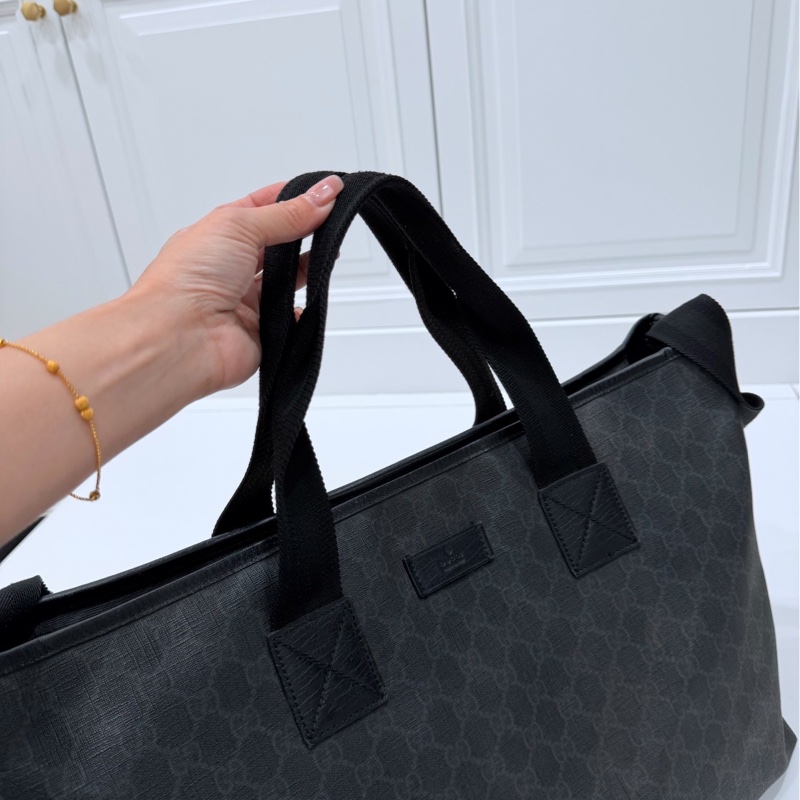 GUCCI pvc GG 壓紋 黑色 托特包 肩背包 斜背包 側背包 登機包 登機袋 購物袋 購物包-13