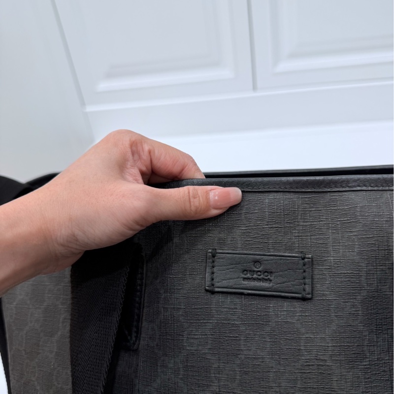 GUCCI pvc GG 壓紋 黑色 托特包 肩背包 斜背包 側背包 登機包 登機袋 購物袋 購物包-14