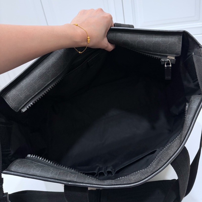 GUCCI pvc GG 壓紋 黑色 托特包 肩背包 斜背包 側背包 登機包 登機袋 購物袋 購物包-21