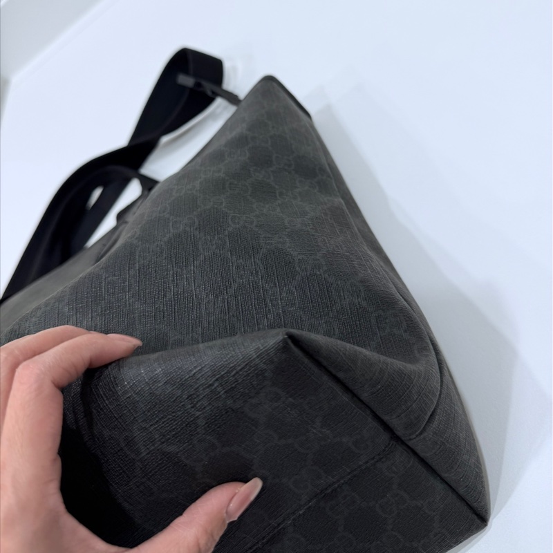 GUCCI pvc GG 壓紋 黑色 托特包 肩背包 斜背包 側背包 登機包 登機袋 購物袋 購物包-25