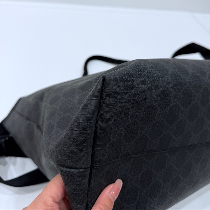 GUCCI pvc GG 壓紋 黑色 托特包 肩背包 斜背包 側背包 登機包 登機袋 購物袋 購物包-28
