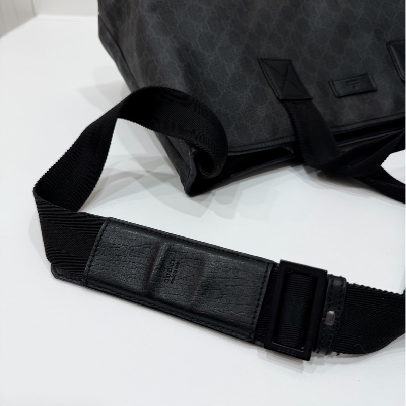 GUCCI pvc GG 壓紋 黑色 托特包 肩背包 斜背包 側背包 登機包 登機袋 購物袋 購物包-29