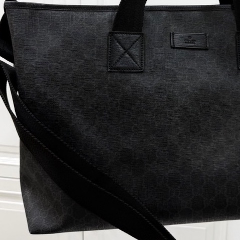 GUCCI pvc GG 壓紋 黑色 托特包 肩背包 斜背包 側背包 登機包 登機袋 購物袋 購物包-30