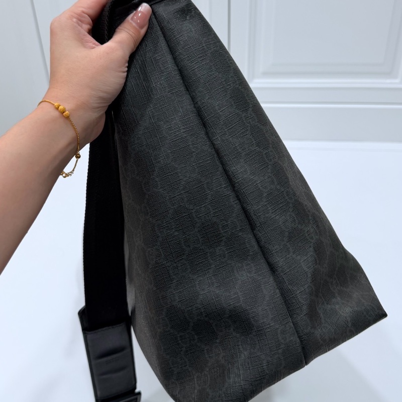 GUCCI pvc GG 壓紋 黑色 托特包 肩背包 斜背包 側背包 登機包 登機袋 購物袋 購物包-34
