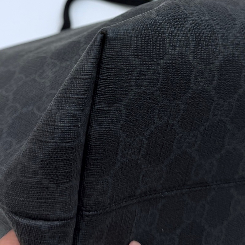 GUCCI pvc GG 壓紋 黑色 托特包 肩背包 斜背包 側背包 登機包 登機袋 購物袋 購物包-41