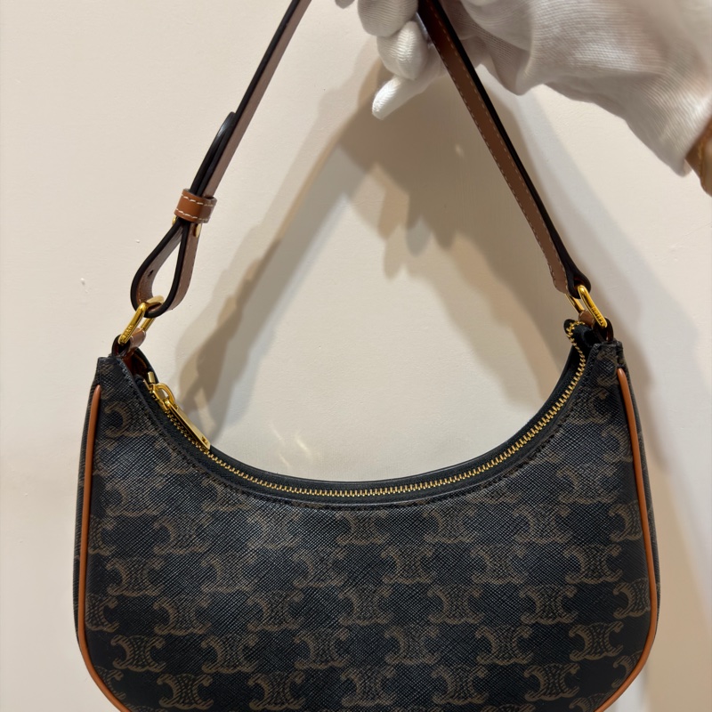 CELINE AVA 標誌印花及牛皮革手袋-0