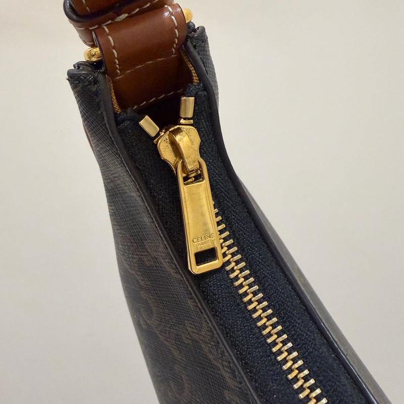 CELINE AVA 標誌印花及牛皮革手袋-3