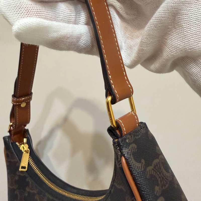 CELINE AVA 標誌印花及牛皮革手袋-5