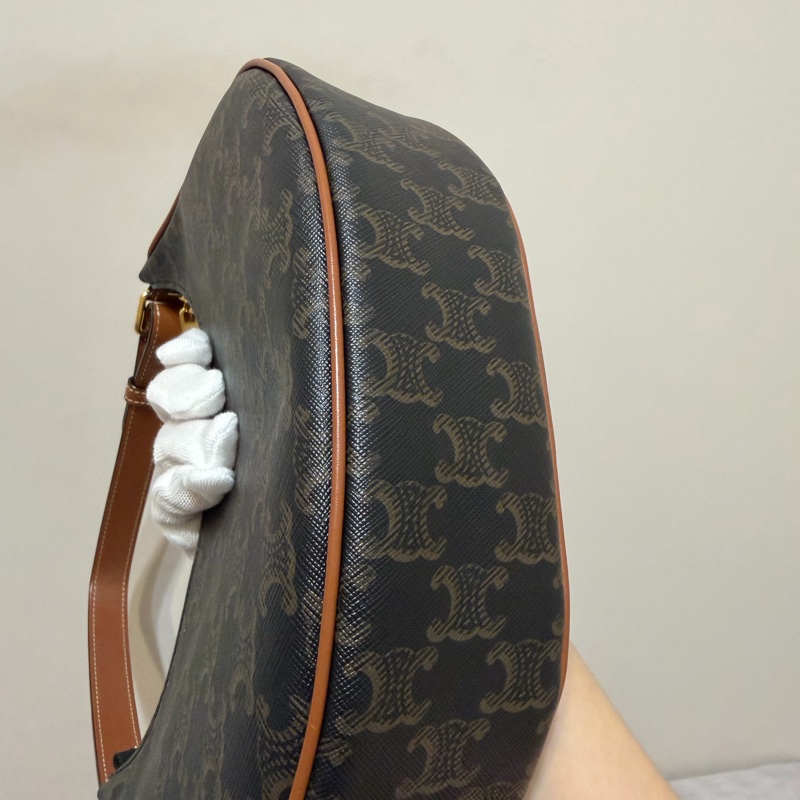 CELINE AVA 標誌印花及牛皮革手袋-6