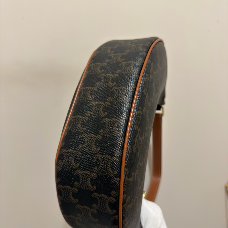 CELINE AVA 標誌印花及牛皮革手袋-7